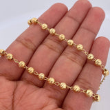 Rosario Virgen Milagrosa 11.15gr / 56cm / 3.7mm Bolas Diamantadas Oro Amarillo 18K &