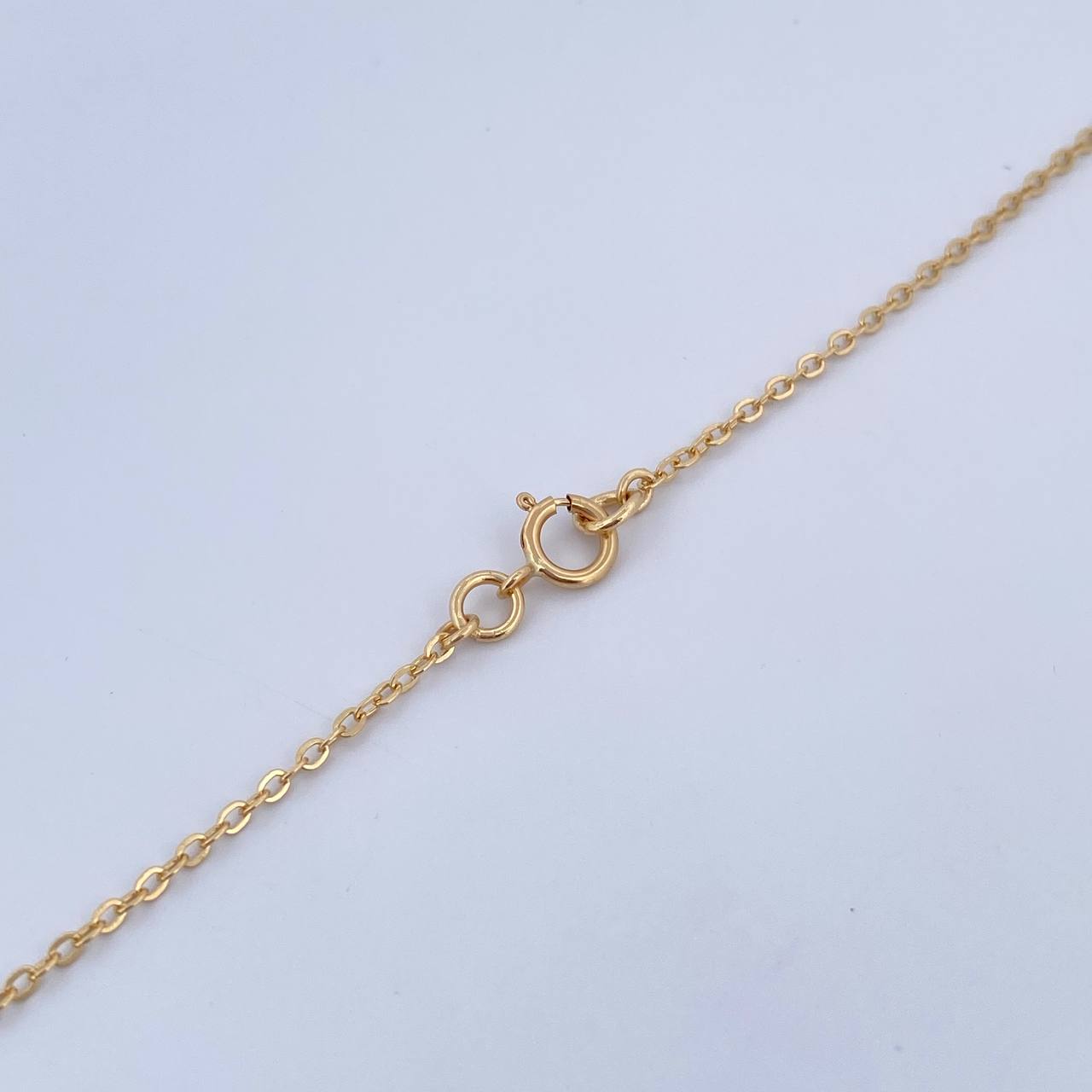 Cadena Aro Seguido Letra A Corazones 3.6gr / 46.6cm / 3mm Bolas Diamantadas Morado Rojo Azul Oro Amarillo 18K &