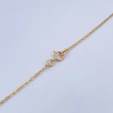 Cadena Aro Seguido Letra A Corazones 3.6gr / 46.6cm / 3mm Bolas Diamantadas Morado Rojo Azul Oro Amarillo 18K &