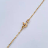 Cadena Aro Seguido Letra A Corazones 3.65gr / 46.6cm / 3mm Bolas Diamantadas Verde Rojo Oro Amarillo 18K &