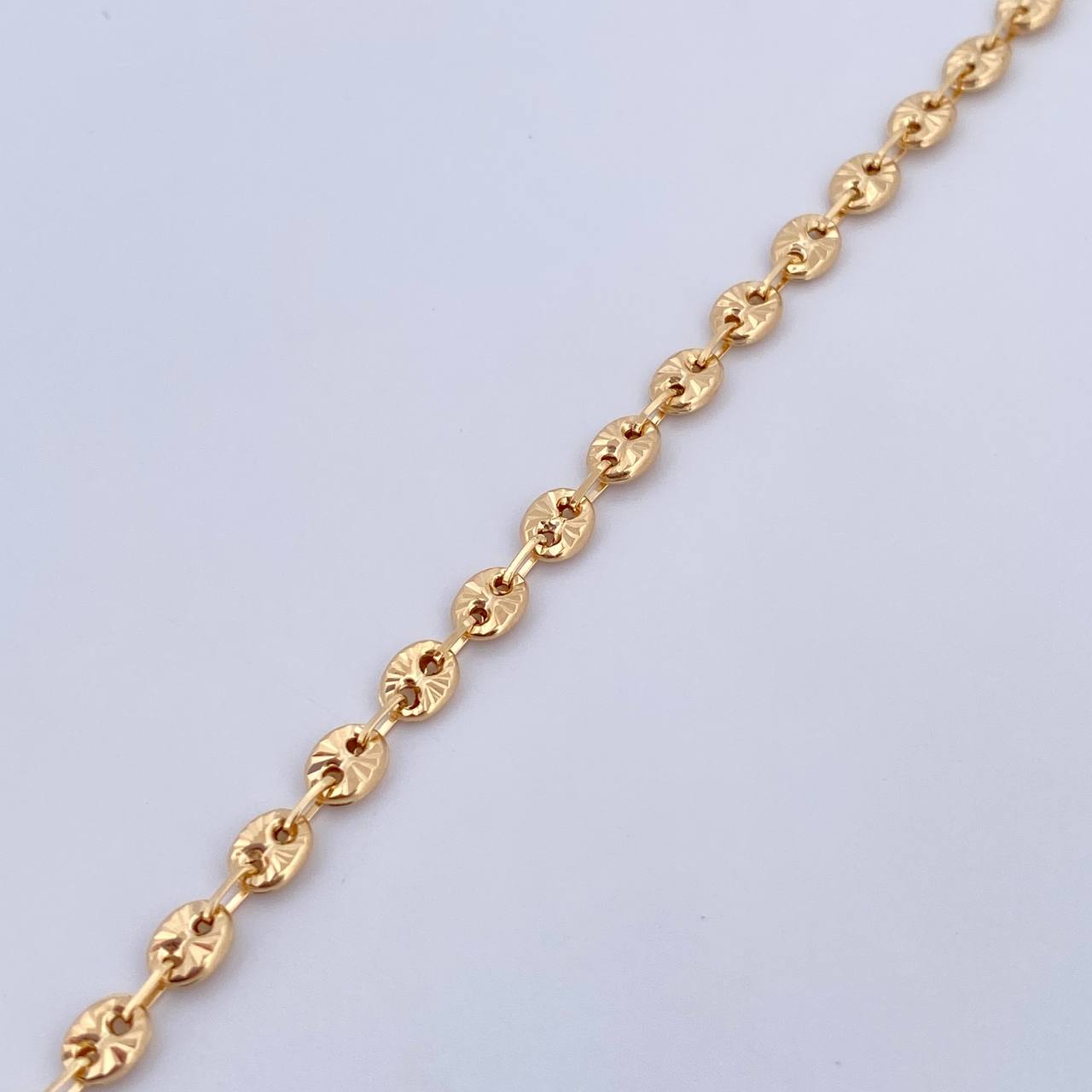 Tobillera GC 6.6gr / 31.2cm / 3.65mm Diamantada Oro Amarillo 18K &