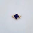 Herraje Trebol 0.7gr / 1.5cm / Piedra Morado Oro Amarillo Nac.Esp. 18K &