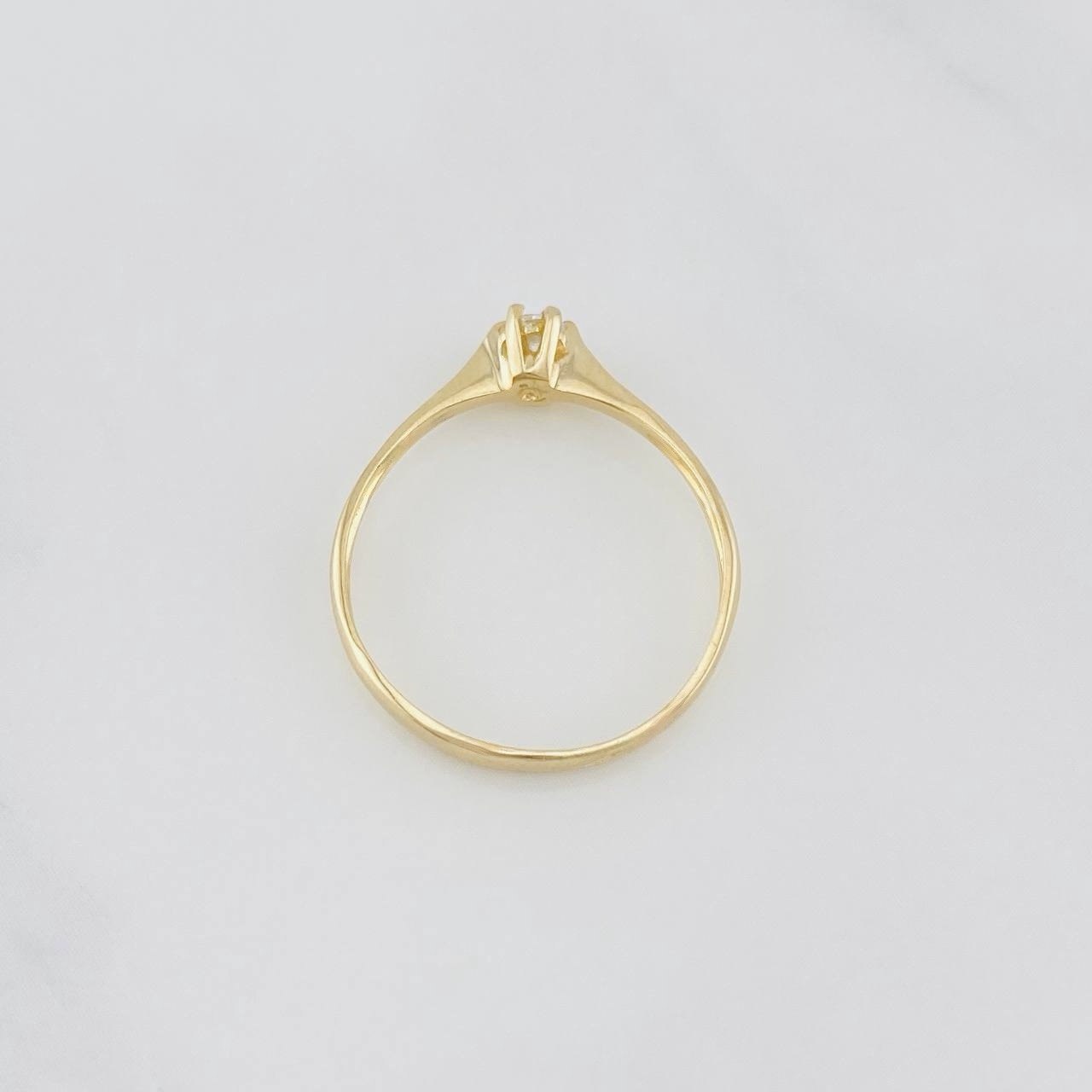 Anillo Solitario Puente 1.2g / T6 1/2 Oro Amarillo 18K