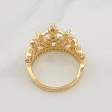 Anillo Corona 4.6g / T6 Dos Oros Amarillo Blanco 18K