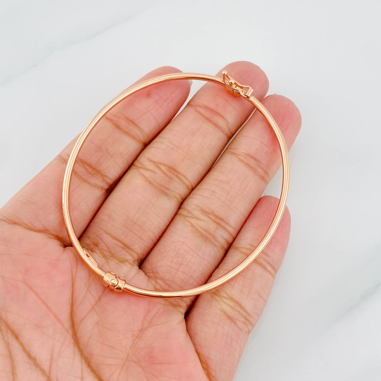 Pulso Aro Liso 3.1g / 18cm / 1.8mm Oro Rosa 18K