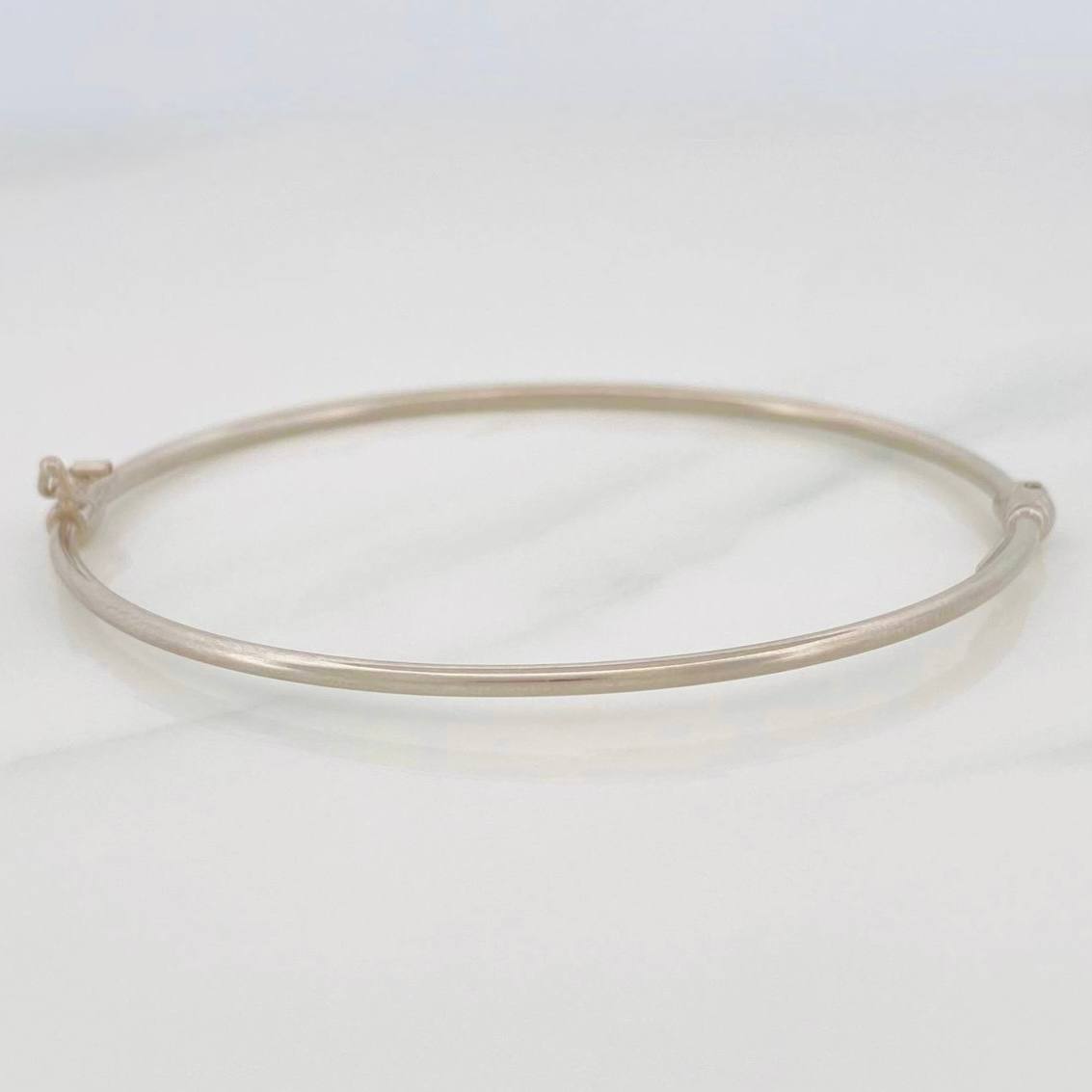 Pulso Aro Liso 3g / 19cm / 1.8mm Oro Blanco 18K