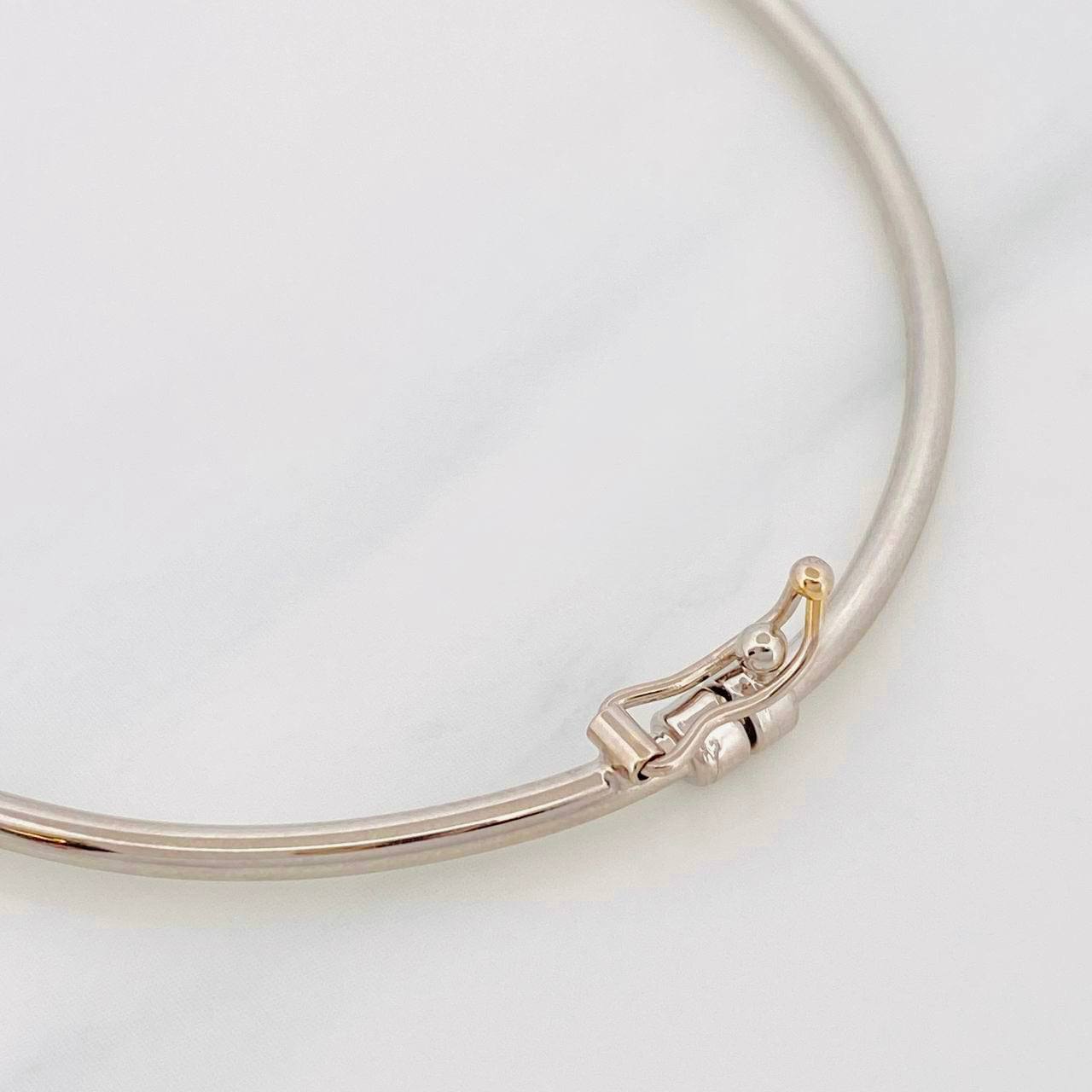 Pulso Aro Liso 3g / 19cm / 1.8mm Oro Blanco 18K