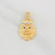 Dije León 3.15g / 2.7cm Dos Oros Amarillo Blanco 18K