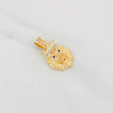 Dije León 3.15g / 2.7cm Dos Oros Amarillo Blanco 18K