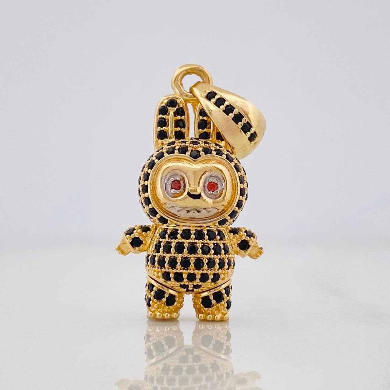 Dije Conejo Sonriente 6.35g / 3.5cm Dos Oros Amarillo Blanco 18K