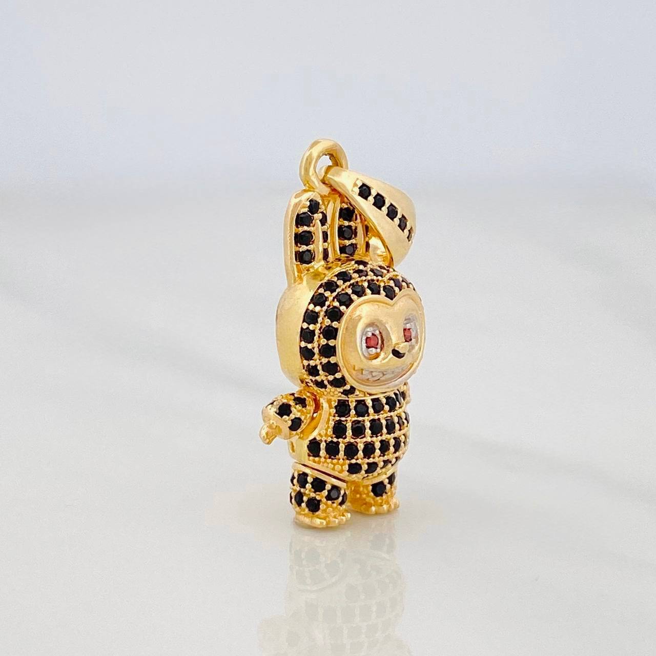 Dije Conejo Sonriente 6.35g / 3.5cm Dos Oros Amarillo Blanco 18K