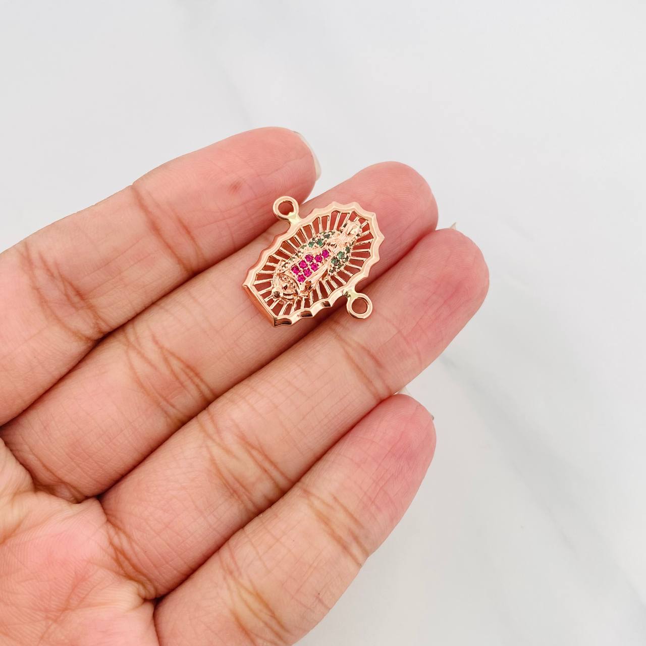 Herraje Virgen de Guadalupe 2.35g / 2cm Oro Rosa 18K