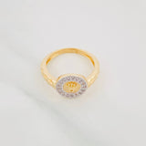 Anillo Correa Corona 3.25g / T5 3/4 Dos Oros Amarillo Blanco 18K