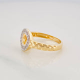Anillo Correa Corona 3.25g / T5 3/4 Dos Oros Amarillo Blanco 18K