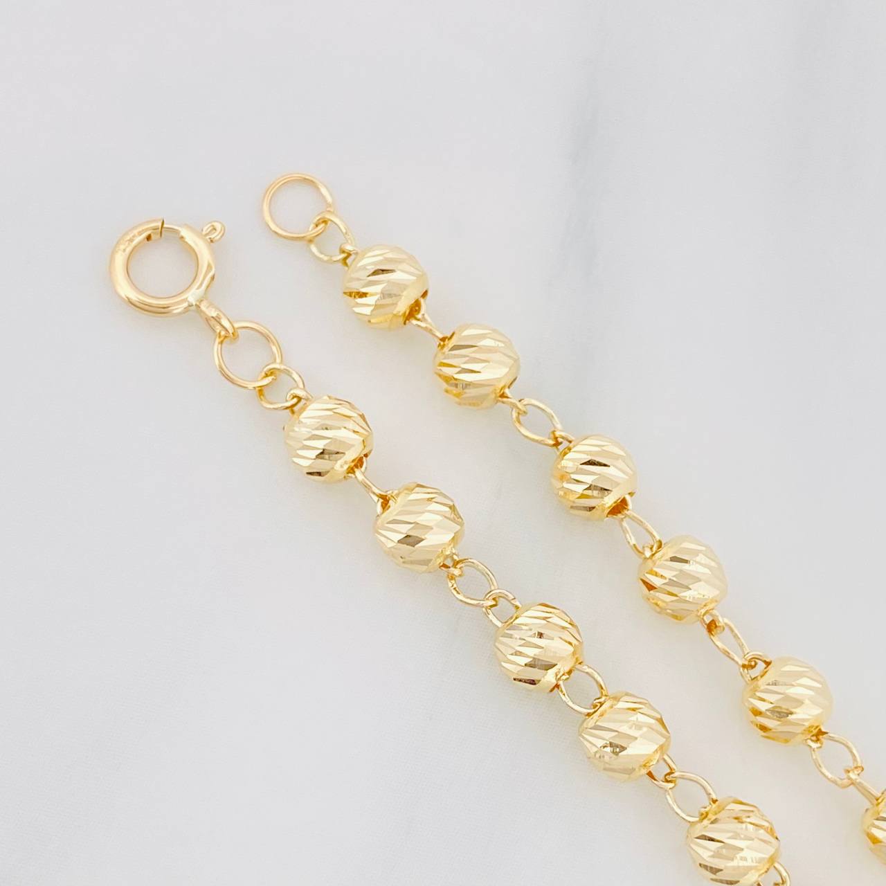 Pulso Tipo Militar Trebol 3.55g / 19cm / 4mm Oro Amarillo 18K