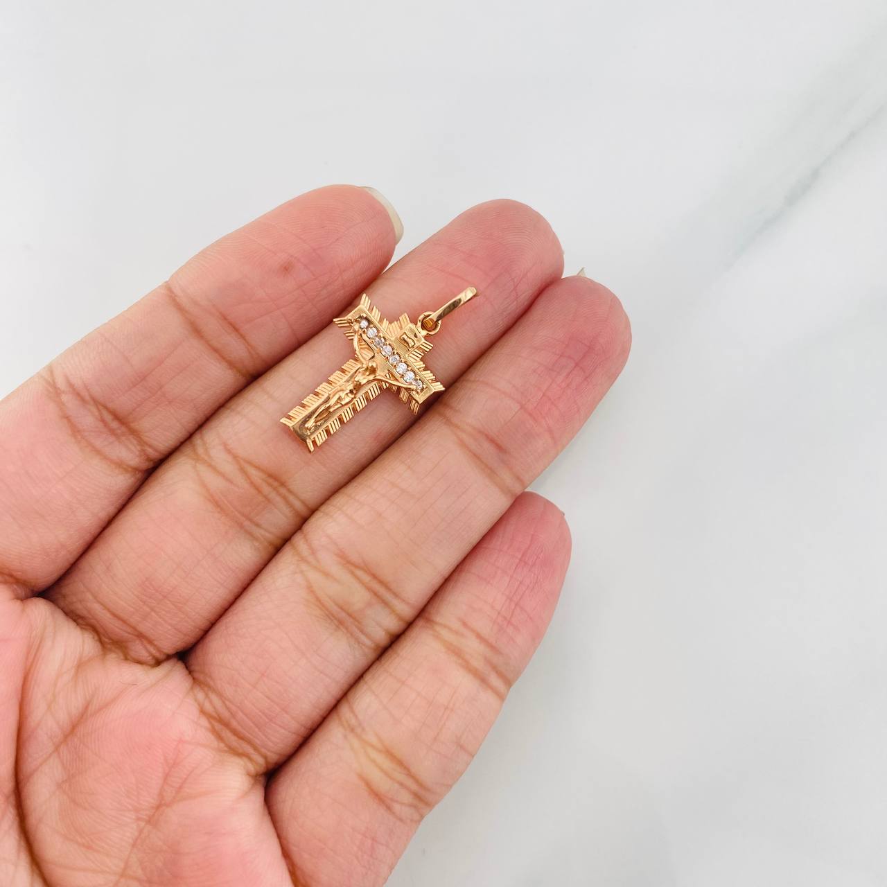 Dije Cruz Milagroso de Buga 2.1g / 2.5cm Oro Rosa 18K