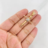 Dije Cruz Clavo 3.55g / 4cm Tres Oros 18K