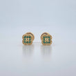 Topos Flor 0.85gr / Circones Verdes Oro Amarillo 18K &