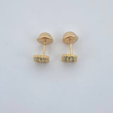Topos Flor 0.85gr / Circones Verdes Oro Amarillo 18K &