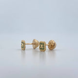 Topos Flor 0.85gr / Circones Verdes Oro Amarillo 18K &