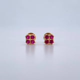 Topos Trebol 1gr / Circones Fucsias Oro Amarillo 18K &