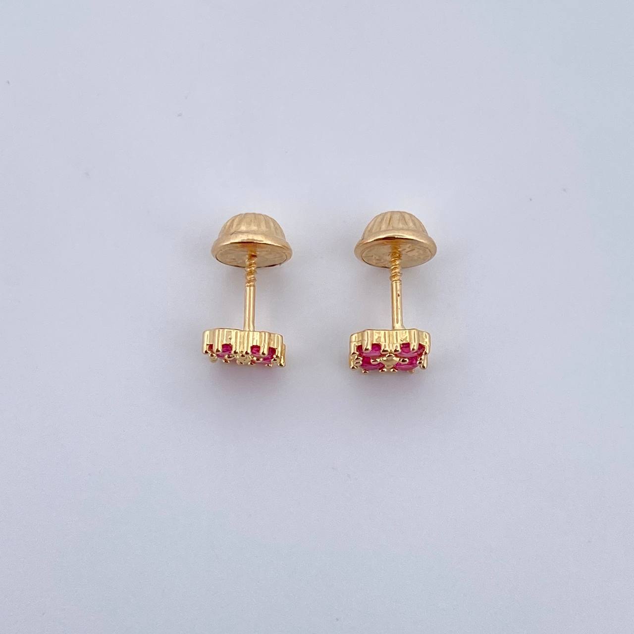 Topos Trebol 1gr / Circones Fucsias Oro Amarillo 18K &