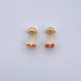 Topos Trebol 1gr / Circones Fucsias Oro Amarillo 18K &