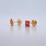 Topos Trebol 1gr / Circones Fucsias Oro Amarillo 18K &