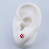 Topos Trebol 1gr / Circones Fucsias Oro Amarillo 18K &