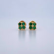 Topos Trebol  1.05gr / Circones Verdes Oro Amarillo 18K &