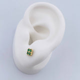 Topos Trebol  1.05gr / Circones Verdes Oro Amarillo 18K &