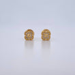 Topos Flor 0.85gr / Circones Blancos Oro Amarillo 18K &
