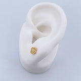 Topos Flor 0.85gr / Circones Blancos Oro Amarillo 18K &