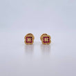 Topos Flor 0.85gr / Fucsias Oro Amarillo 18K &