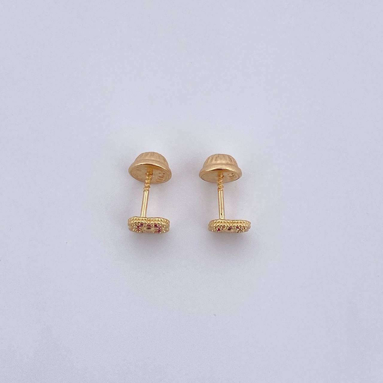 Topos Flor 0.85gr / Fucsias Oro Amarillo 18K &
