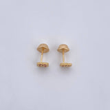 Topos Flor 0.85gr / Fucsias Oro Amarillo 18K &
