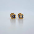 Topos Flor 0.85gr / Circones Azul Oro Amarillo 18K &