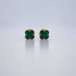 Topos Trebol 0.95gr / 5.5mm Resina Verde Oro Amarillo 18K &