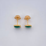 Topos Trebol 0.95gr / 5.5mm Resina Verde Oro Amarillo 18K &