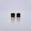 Topos Trebol 0.95gr / 5.7mm Resina Negra Oro Amarillo 18K &