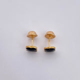 Topos Trebol 0.95gr / 5.5mm Resina Negra Oro Amarillo 18K &