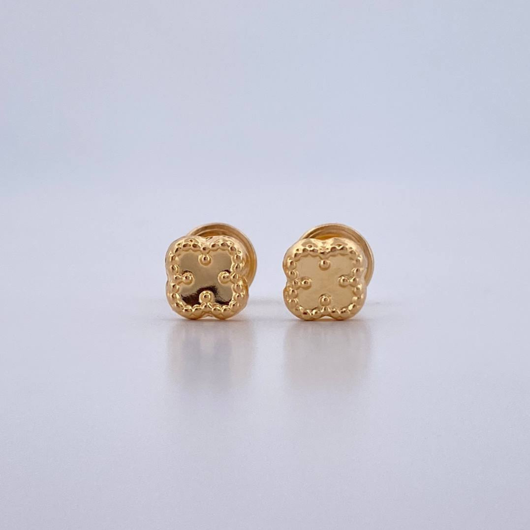 Topos Trebol 0.5gr / 5.4mm Lisos Oro Amarillo 18K $