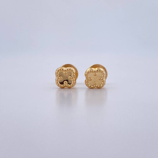 Topos Trebol 0.55gr / 5.3mm Lisos Oro Amarillo 18K &