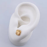 Topos Trebol 0.9gr / 7.1mm Diamantados Oro Amarillo 18K &