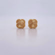 Topos Trebol 0.9gr / 7.1mm Diamantados Oro Amarillo 18K &