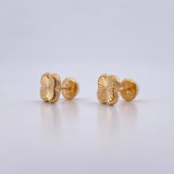 Topos Trebol 0.95gr / 7mm Diamantados Oro Amarillo 18K $