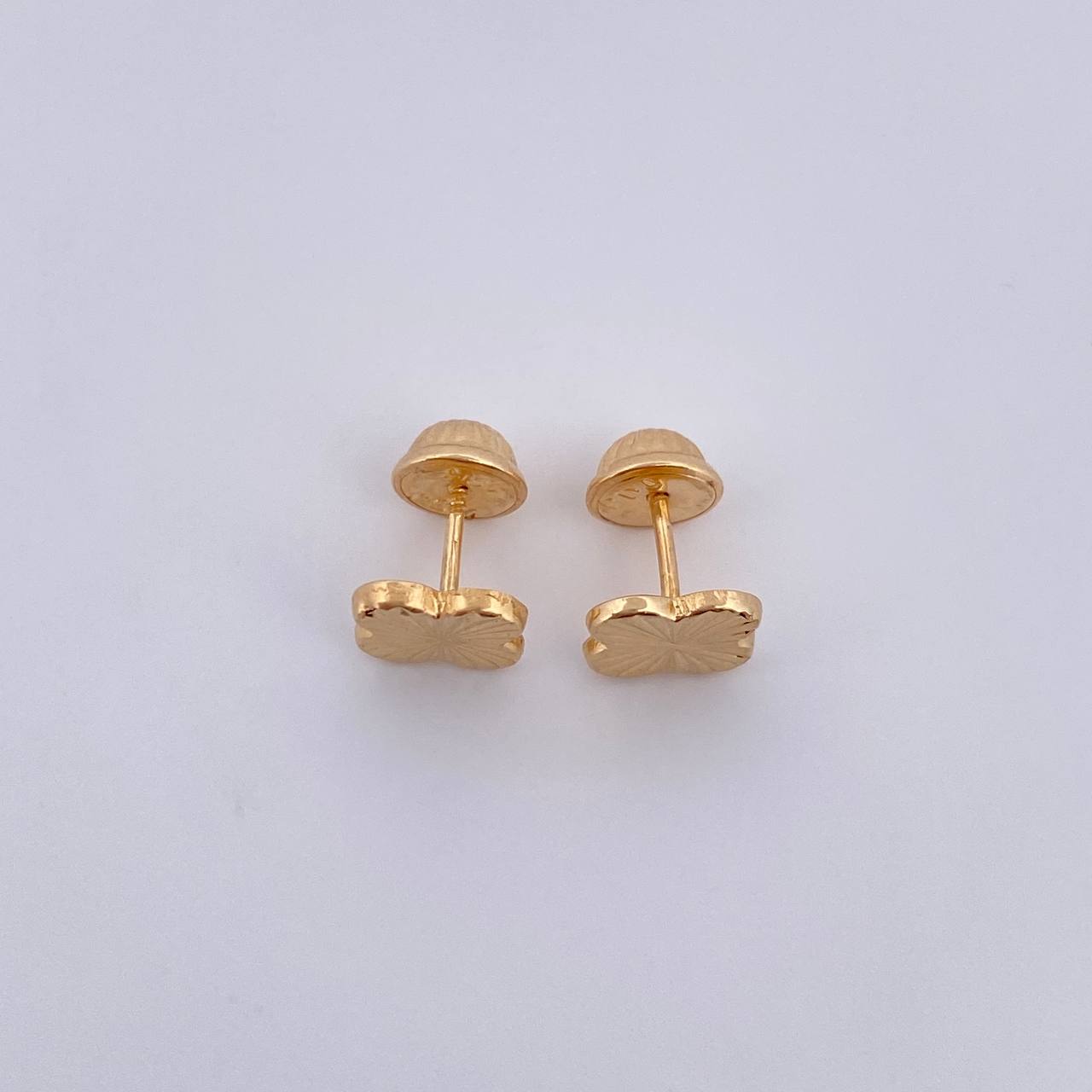 Topos Trebol 0.7gr / 6.1mm Diamantados Oro Amarillo 18K &