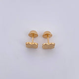Topos Trebol 0.7gr / 6.7mm Diamantados Oro Amarillo 18K $