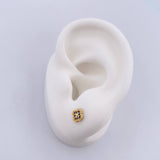 Topos Flor 0.85gr / Circones Azul Oro Amarillo 18K &