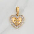 Dije Corazón Cruz 2.7g / 2.5cm Dos Oros Amarillo Blanco 18K